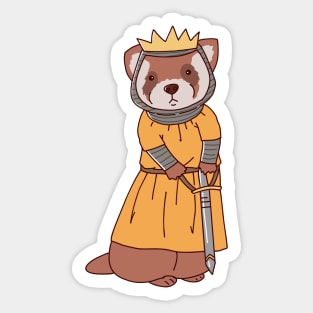 Cute Medieval King Knight Ferret Drawing Sticker